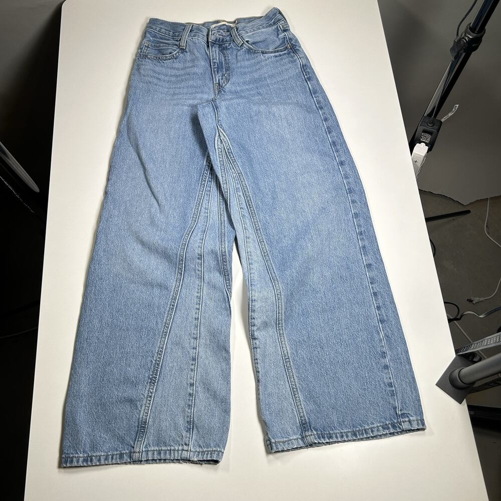 Levis 94 Baggy Wide Leg Jeans Women’s 24x28.5 Light Wash Mid Rise Loose Denim